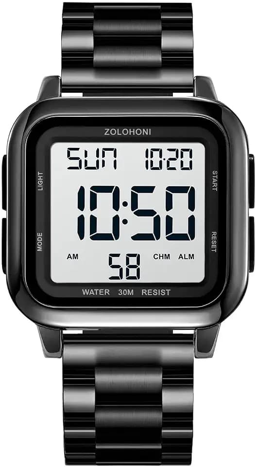 Mens Digital Watches for Men Waterproof Large Square Wrist Watch
