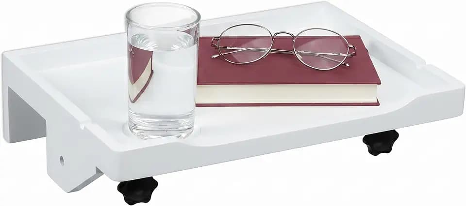 Relaxdays Nachttisch klemmbar, Bambus, H x B x T: 9 x 36 x 25,5 cm, weiß