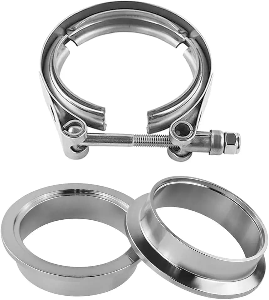 A ABIGAIL 3.5 Inch 3.5" Stainless Steel Exhaust V Band Clamp Male Female Flange Assembly