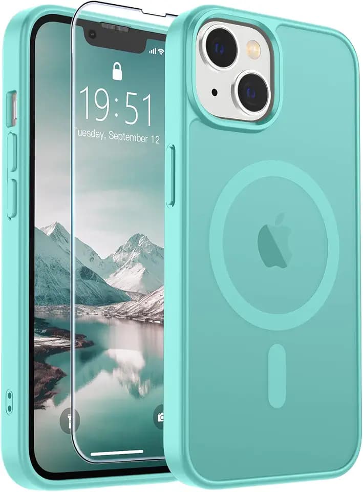 SUPFINE Magnetic for iPhone 13 Case/iPhone 14 Case Blue Green
