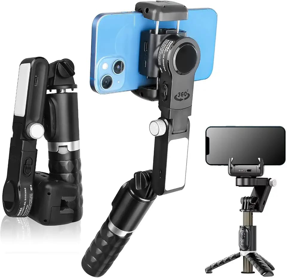 Smartphone Gimbal für Telefon 13 Pro Max und Samsung Galaxy S21 Ultra, 360-Grad-Rotation, 2-Achsen-Handy-Stabilisator, VLOG, Youtube und TikTok Videostabilisator
