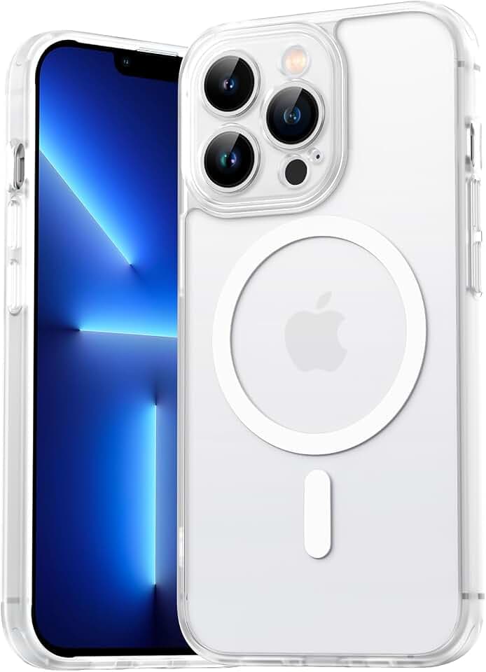 für iPhone 13 Pro Hülle für Magsafe mit Kameraschutz,Magnetisch Handyhülle für iPhone 13 Pro Stoßfeste Kratzfeste Durchscheinende Matt Rückseite Schutzhülle für iPhone 13 Pro Case Transluzente