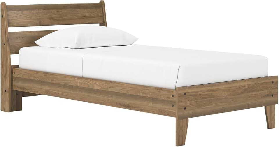 Signature Design by Ashley Twin Platform Bed Frame with Headboard, Honey