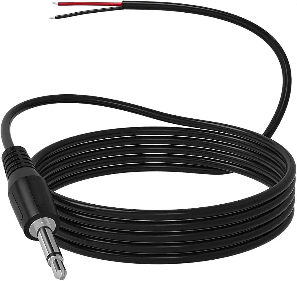SIOCEN Replacement 3.5mm Male Jack to Bare Wire Open End TS 2 Pole Mono 1/8" 3.5mm Jack Plug Connector AUX Audio Cable for Scanner,Speaker PA Horns,Morse Key, Cooling Fans, Power amp Repair
