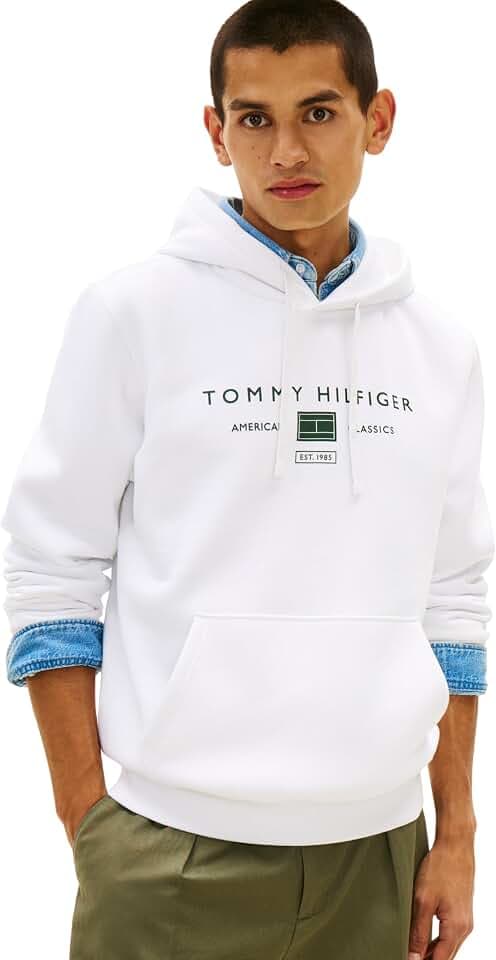 Tommy Hilfiger Herren Brand Love Tr Mono Stack Hoody Mw0mw42464 Kapuzenpullover (1er Pack)