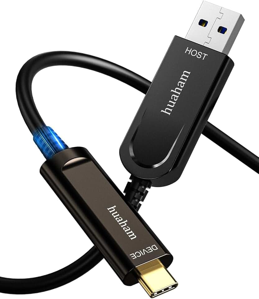 Glasfaser USB A zu USB C Kabel 10m Langstreckenübertragung Schlankes USB 3.1 Kabel, AOC 10Gbps Ultra High Speed USB Kabel für VR, Xbox 360, Laptop usw
