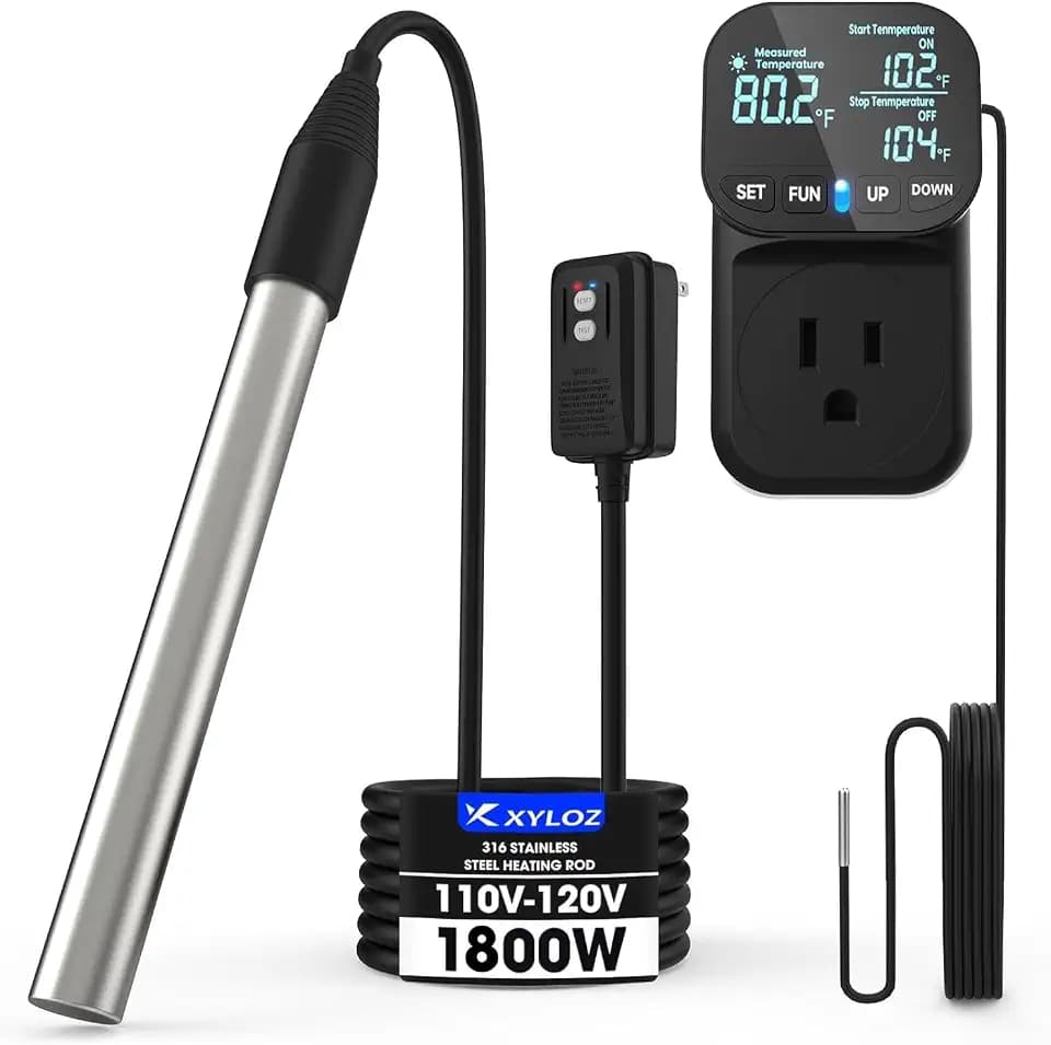 120V 1800W Immersion Electric Water Heater,Submersible Water Heater with Thermostat & GFCI Suitable for Sinks, Bathtubs, Washbasins, Small Swimming Pools, Water Storage Tanks, Hot Tubs and Buckets