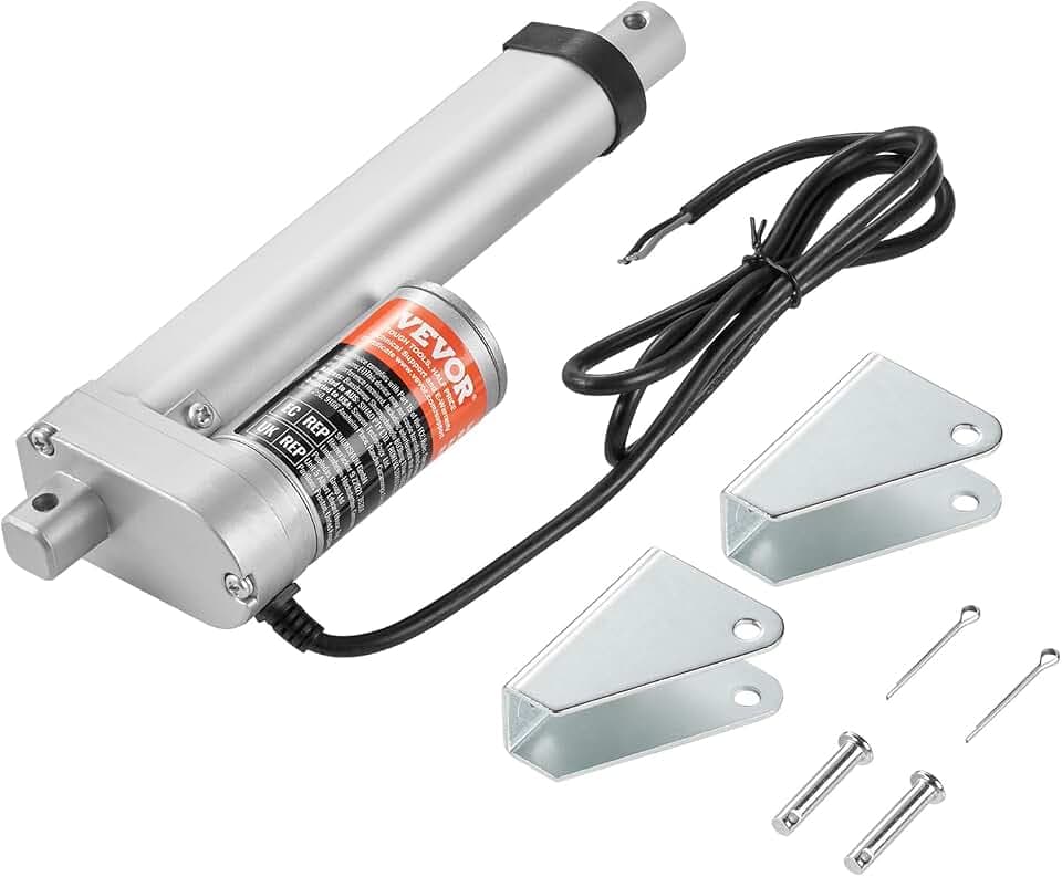 VEVOR 1500N Linear Actuator DC 12V Linearantrieb IP54 Elektrischer Linearmotor 100mm Hublänge Geräuschpegel ≤ 60dB Elektrische Türöffner 5 mm/s Fahrgeschwindigkeit Lineartechnik Verstellantrieb