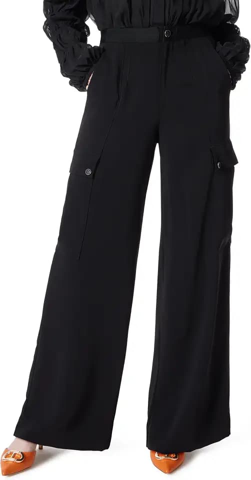 DEE OCLEPPO Women's Khloe Wide Leg Cargo Dress Pant Standard