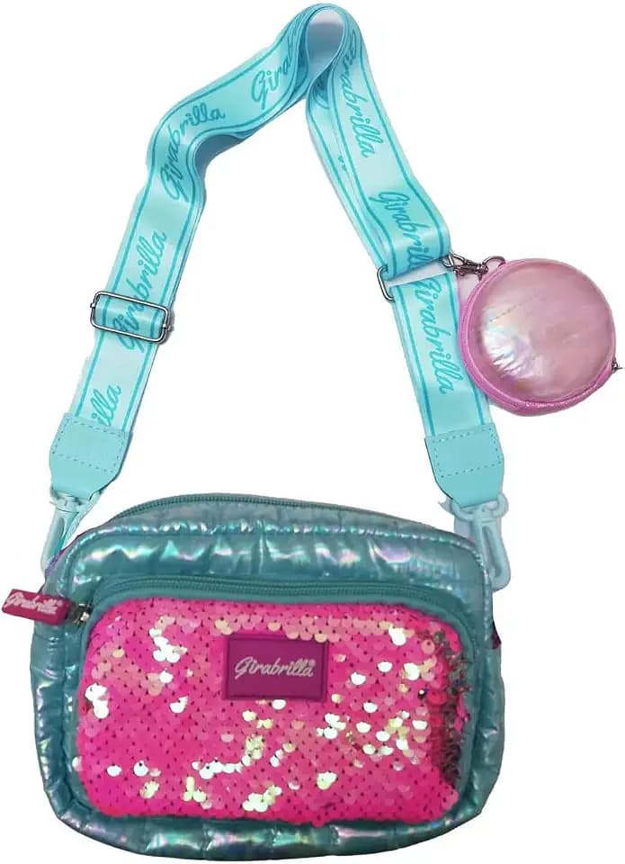 Girabrilla Nice Group Puffer Clutch, 1 Umhängetasche, Blaugrün mit Münzhalter für Mädchen