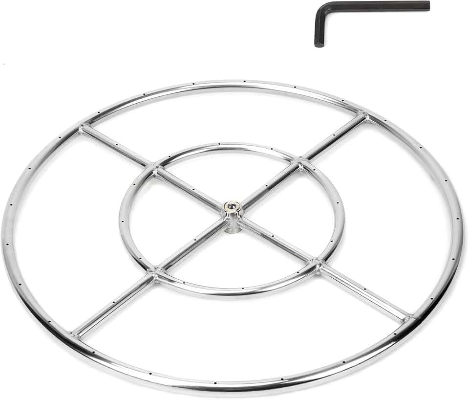 Stanbroil 24 Inch Round Fire Pit Burner Ring for Natural Gas & Propane