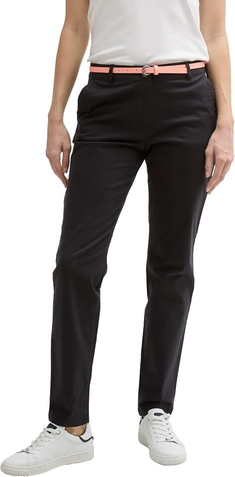 Tom Tailor Damen Slim Chino Hose mit Gürtel