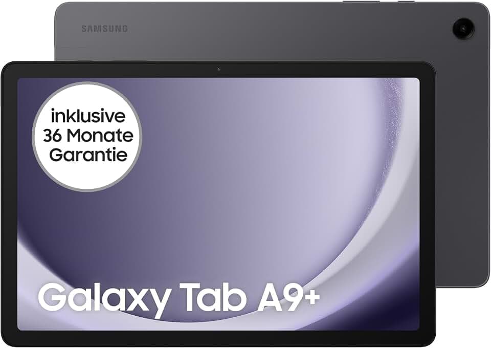 Samsung Galaxy Tab A9+ Wi-Fi Android-Tablet, 64 GB Speicherplatz, Großes Display, 3D-Sound, Simlockfrei ohne Vertrag, Graphite, Inkl. 3 Jahre Herstellergarantie [Exklusiv bei Amazon]
