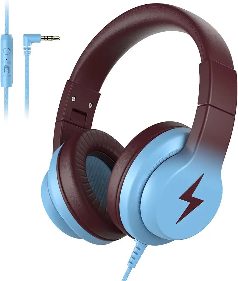 Candy Bila Wired Kids Headphones with Microphone, 85dB Safe Volume