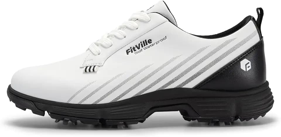 FitVille Waterproof Golf Shoes Mens with Replaceable Spikes