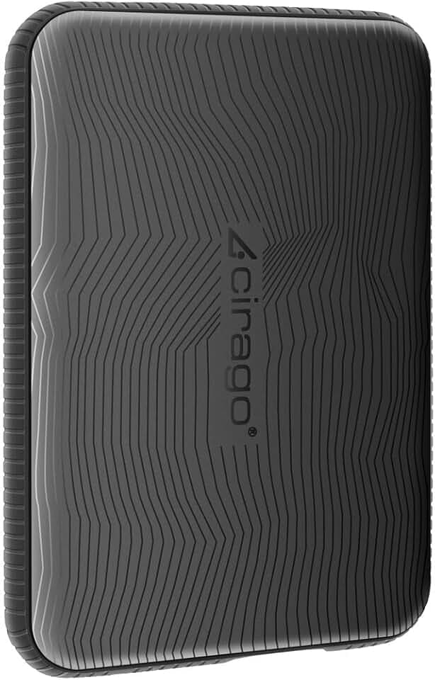 CIRAGO 160GB Externe Festplatte tragbare Anti-Schock, 2,5 Zoll USB 3.0 Backups HDD Tragbarefür für PC, Mac, TV - Schwarze