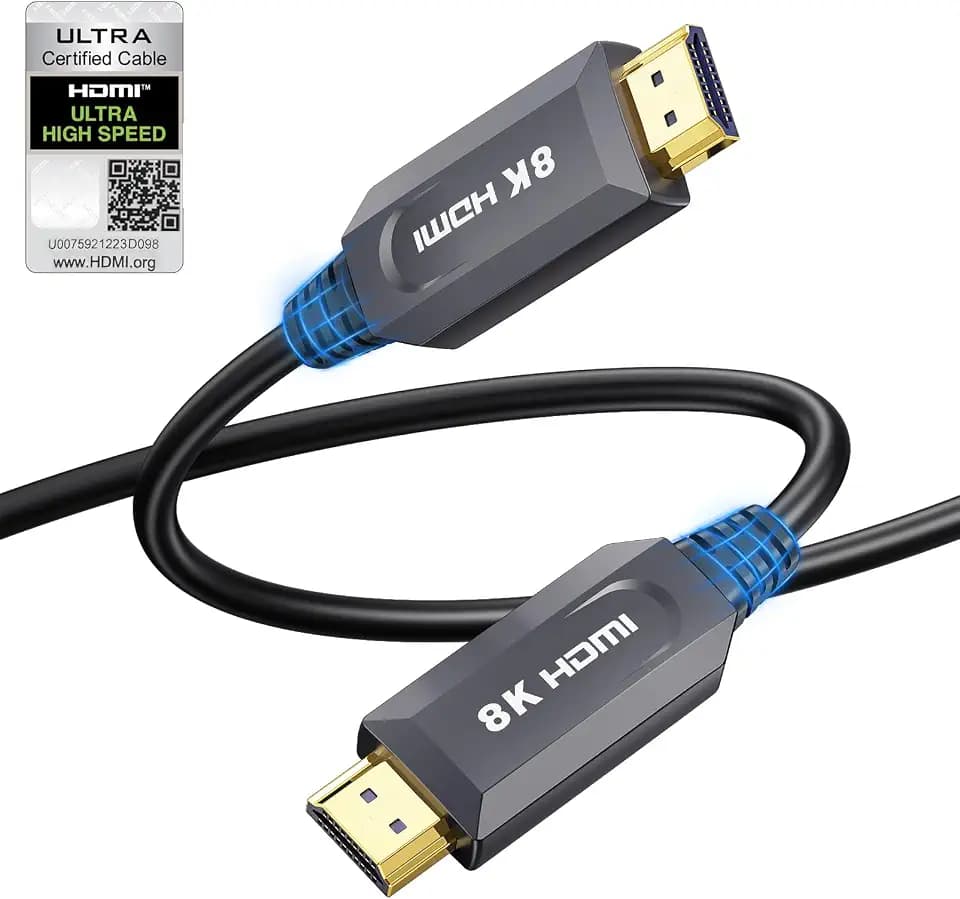 8K HDMI Cable 33ft/10M, in-Wall CL3 Rated Fiber Optic HDMI Cable 2.1 Support [8K@60Hz] Dynamic HDR/eARC/HDCP 2.2&2.3/3D, Certified Ultra High Speed Long HDMI Crod for HDTV, Laptop, PC…