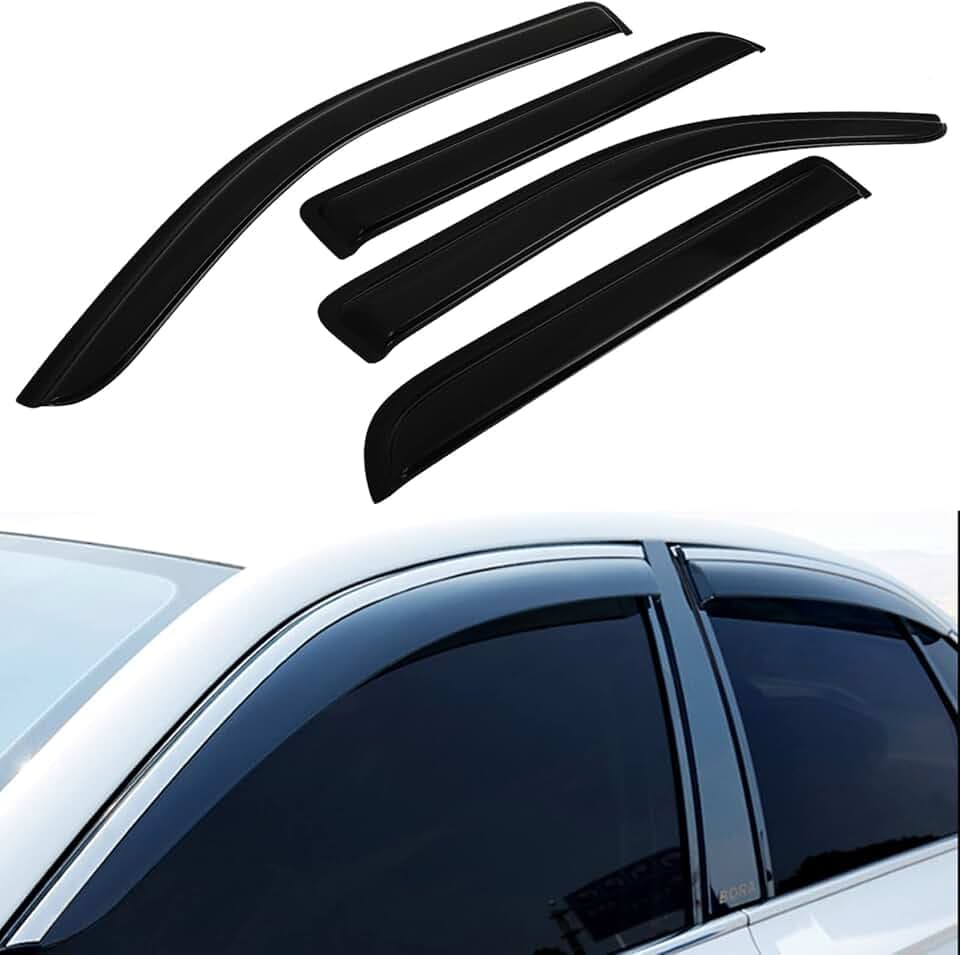 SCITOO Window Visors Outside Mount Window Visor Deflector Rain Guard Compatible with 2009-2014 for Ford for F-150 4Pcs Set