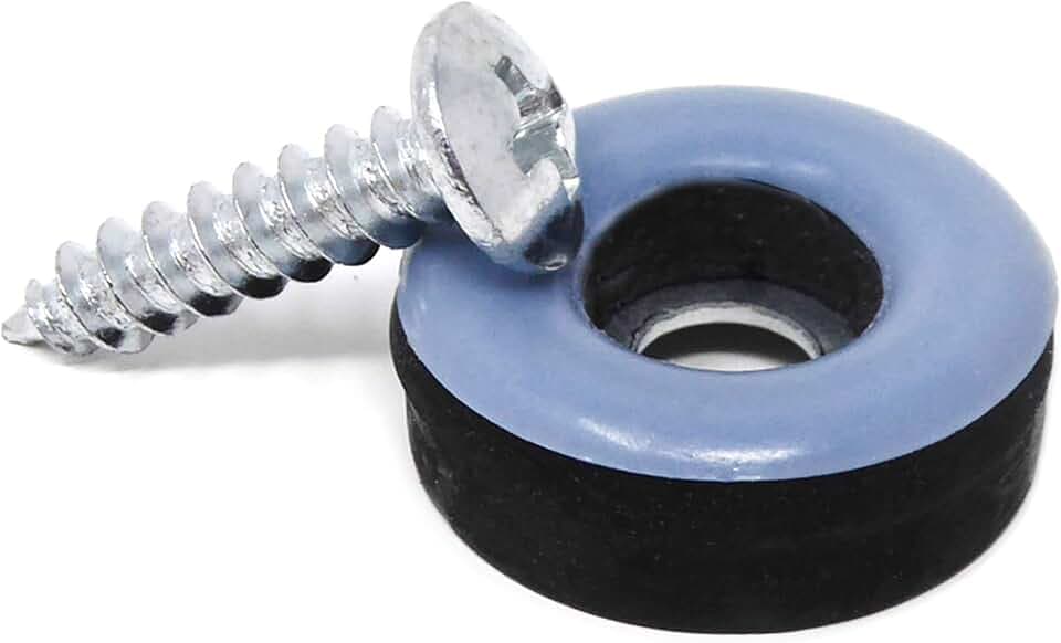 Adsamm® / 32 x PTFE-Möbelgleiter mit Schraube/Grau-Blau/Ø 19 mm/rund/Möbel- und Bodengleiter zum Schrauben
