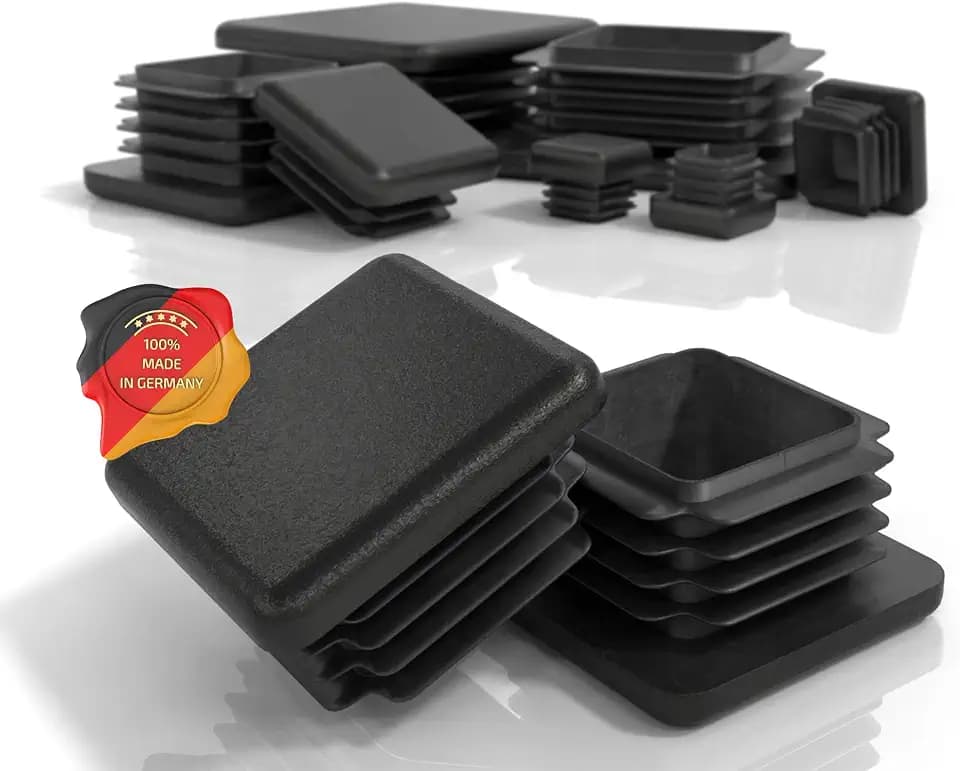 PD® Lamellenstopfen 40x40 mm Vierkantrohr - Endkappen Schwarz | 20 Stück