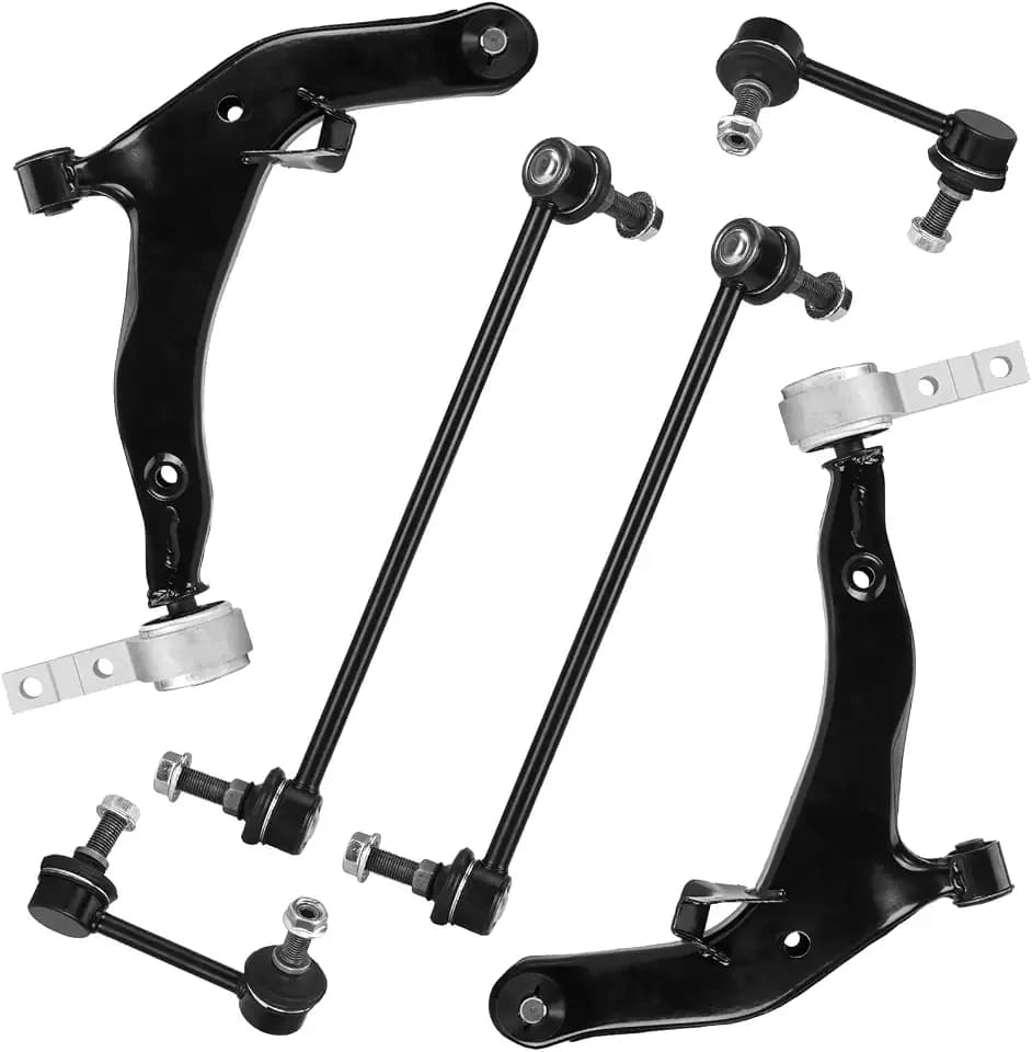 Front Lower Control Arm with Ball Joint Assembly + Front Rear Sway Bar Links for Nissan Murano 2003 2004 2005 2006 2007, Suspension Kit K620558 K620559 K80255 K80256 K80465 K80466-6pc Set