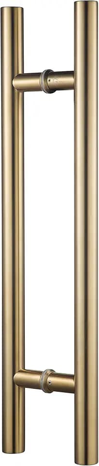 TOGU TG-6012 24 inches Solid Standoffs Heavy-Duty Commercial Grade-304 Stainless Steel Push Pull Door Handle/Barn Door Pull Handle/Glass Pulls, Satin Gold Finish