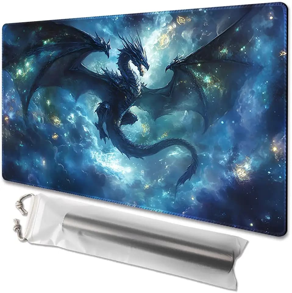 MTG Playmat Size 24x14in Free Storage Bags Non-Slip Backing, Ideal for Card Game Enthusiasts TCG Playmat (Sky Dragon)