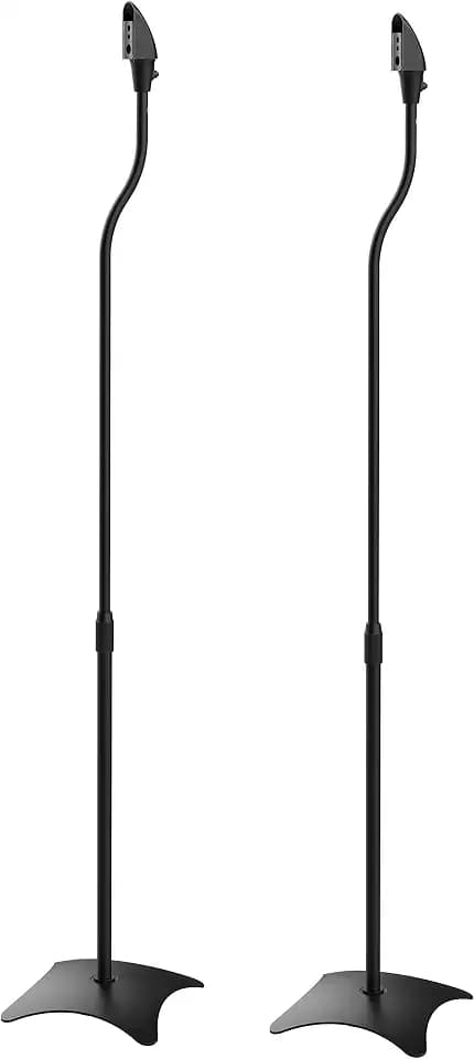 RICOO 2X Lautsprecherständer HiFi Audio Lautsprecher Ständer Universal BH08-B Höhenverstellbar Boxenständer Bodenständer Standfuss Stativ Boxen Speaker Stand Kabelführung Schwarz