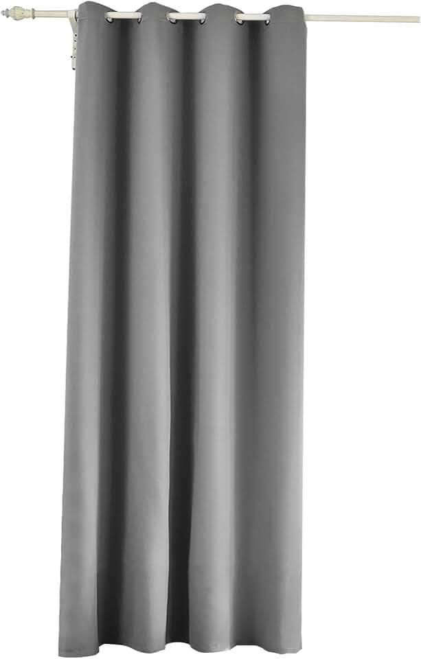 WOLTU Gardinen mit Ösen Vorhänge Leicht 225x140cm Dunkelgrau