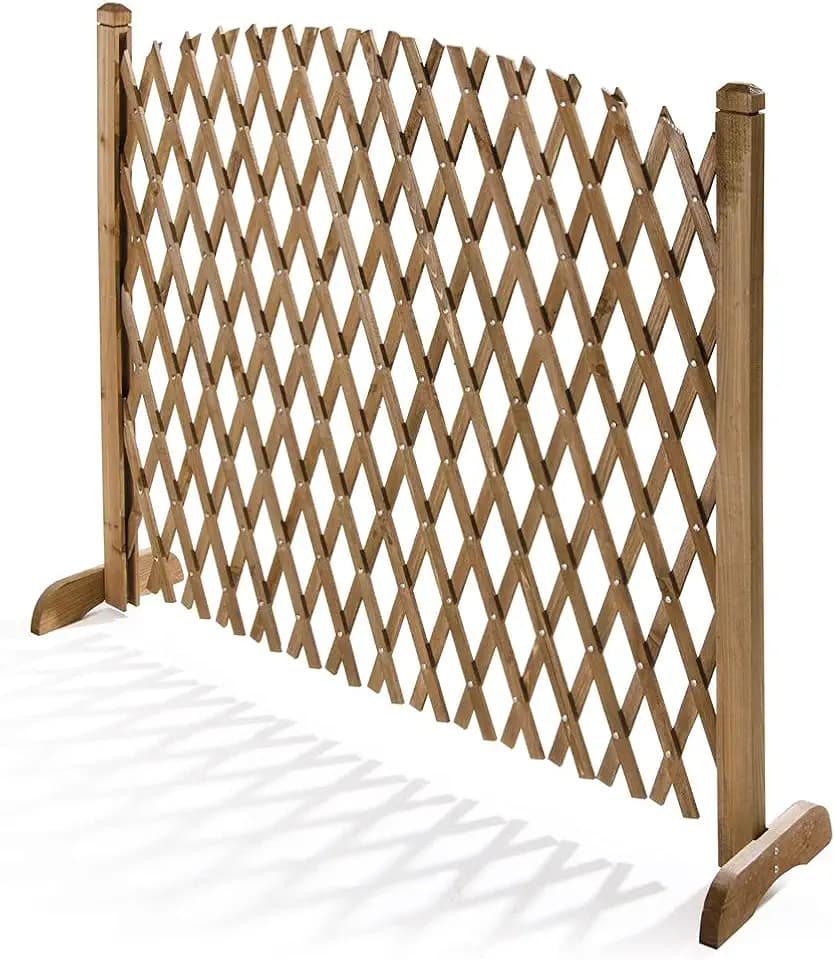 VERDELOOK Flexy-Grill, Gitterrost aus Holz, ausziehbar bis 120 cm und Höhe 150 cm, Kirschbaum
