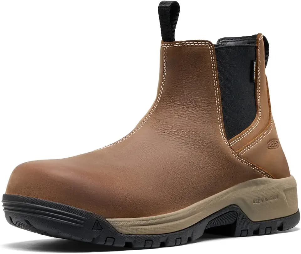 KEEN Utility Men's Evanston Chelsea Soft Toe Waterproof Pull On Work Boots
