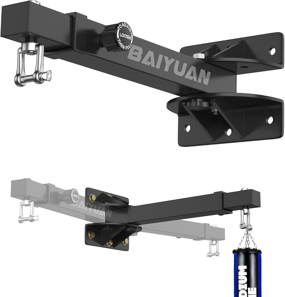 BaiYuan Heavy Bag Hanger - Adjustable Wall Mount Punching Bag Hanger