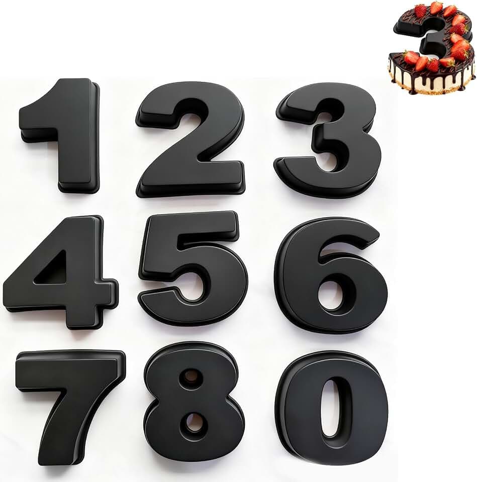 9 Stück Silikon Backform Zahlen 0-8 Number Cake Backformen Sets