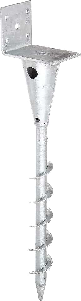 Alberts 212278 L-Pfostenträger für Vierkantholzpfosten | zum Einschrauben | feuerverzinkt | Gesamthöhe 470 mm | Breite 95 mm