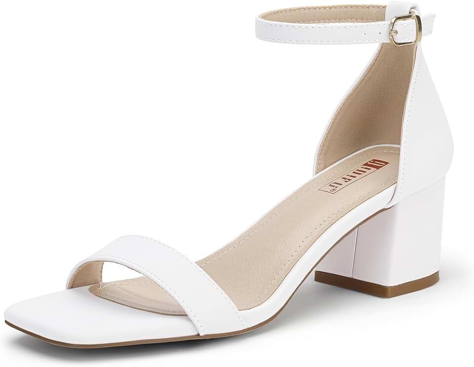 IDIFU Chunky Block Low Short Heels Sandals Dress Shoes for Women