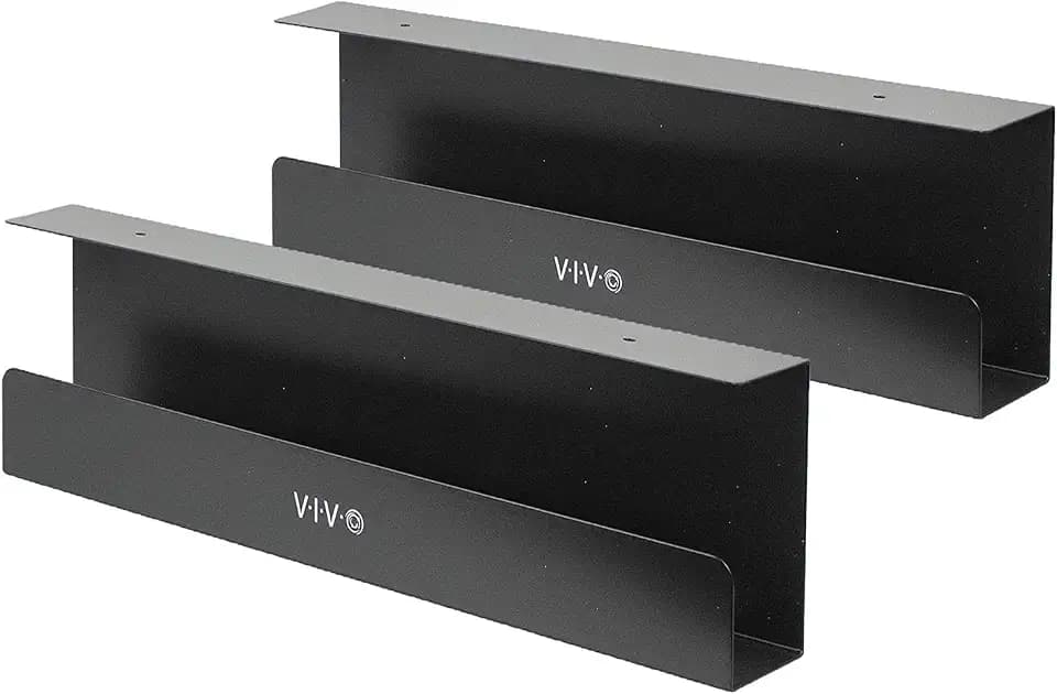 VIVO 2 Pack Black 17 in Under Desk Cable Management Tray, DESK-AC06-2C