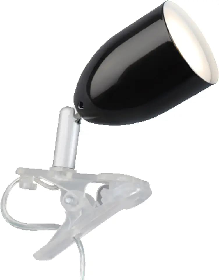Brilliant Lampe Leo LED Klemmleuchte schwarz | 1x LED-PAR51, GU10, 3W LED-Reflektorlampe inklusive, (240lm, 2700K) | Mit Schnurzwischenschalter