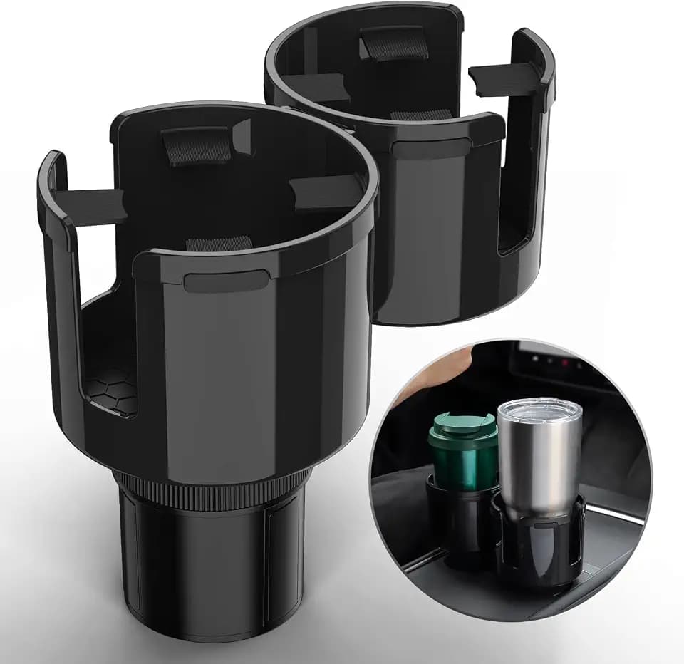 TYKOR Car Cup Holder Expander, 2 in 1 Adapter with Expandable Base