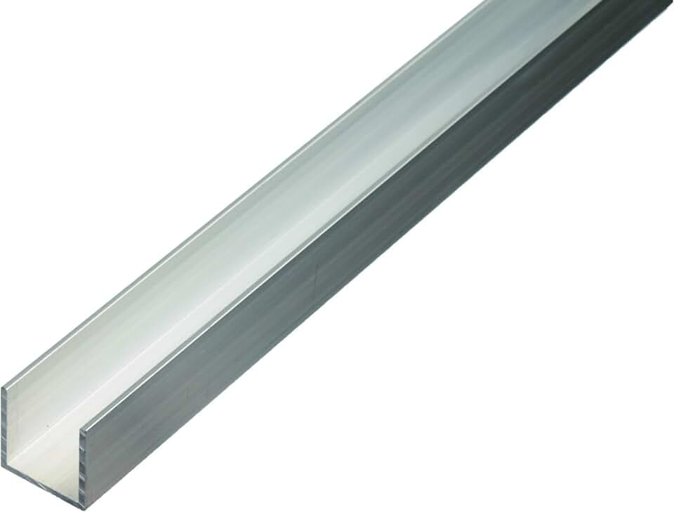 Alberts 498306 U-Profil | Aluminium, natur | 1000 x 6 x 6 mm | 15er Set