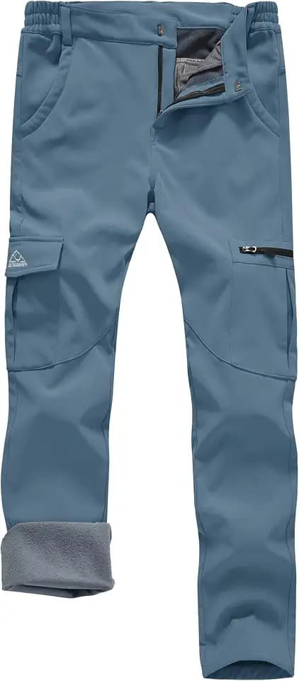 Rdruko Wasserdichte Softshell-Hose für Damen, Winter, warm, mit Fleece gefüttert, lässige Cargohose für Spaziergänge, Wandern, Skifahren, Outdoor-Arbeit