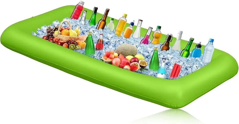 Leitee Inflatable Serving Bar Ice Buffet Cooler Serving Tray,Green