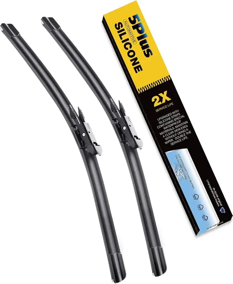 5 PLUS Premium Silicone Windshield Wipers Blades 22"+22" Fit Pinch Tab Arm