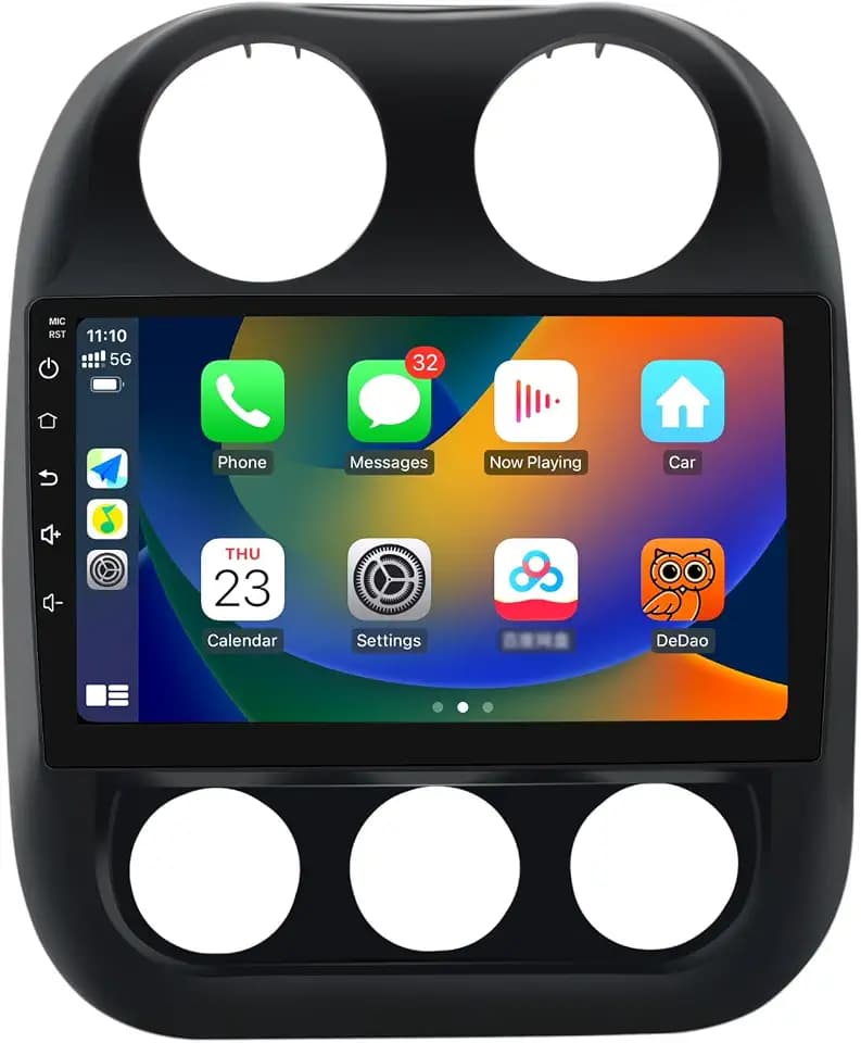 Car Radio for Jeep Patriot Compass 2010 2011 2012 2013 2014 2015 2016, Android 13 Car Stereo with 10.1 Inch Touch Screen, 2GB+32GB, Wireless CarPlay & Android Auto