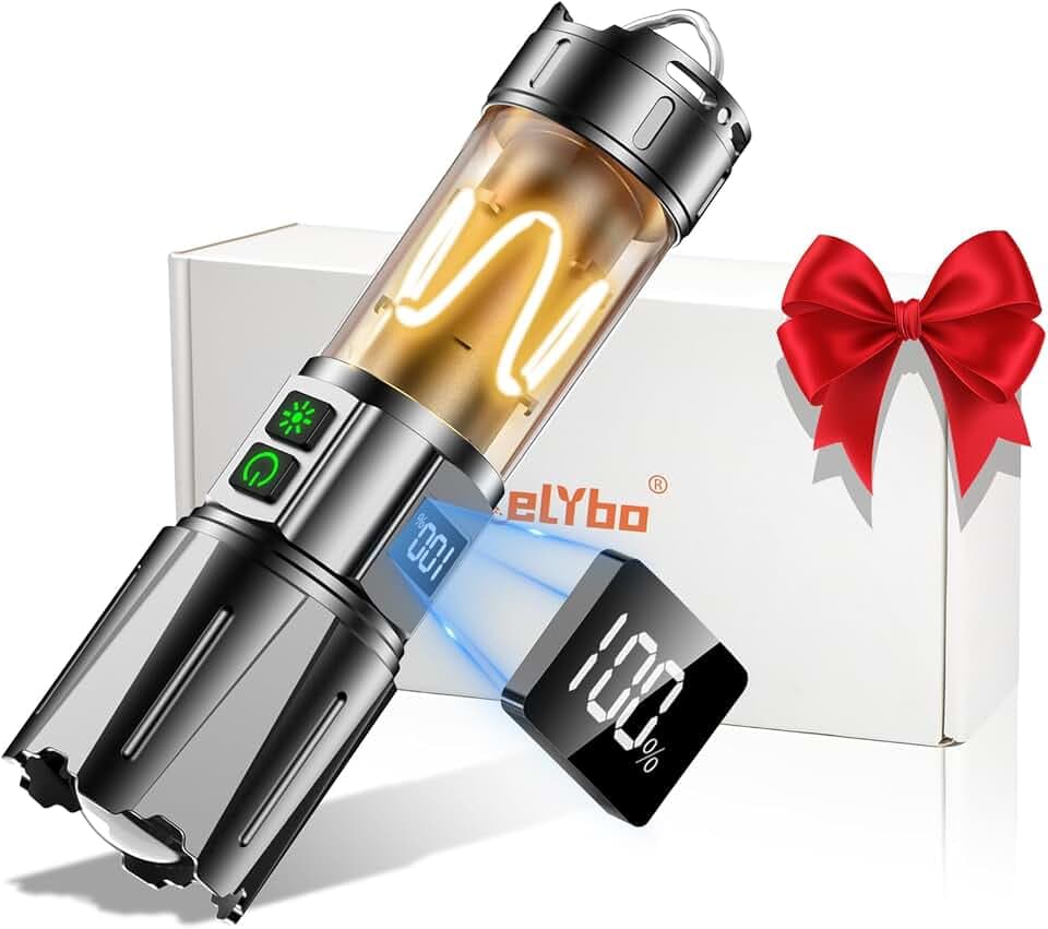 Relybo Super Bright Flashlight High Lumens 100000 Rechargeable 50W Powerful