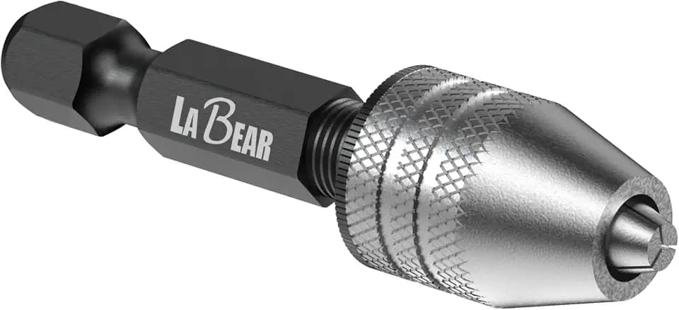 LABEAR Keyless Mini Drill Chuck Adapter, 1/4" Hex Shank, 0.3-3.2mm