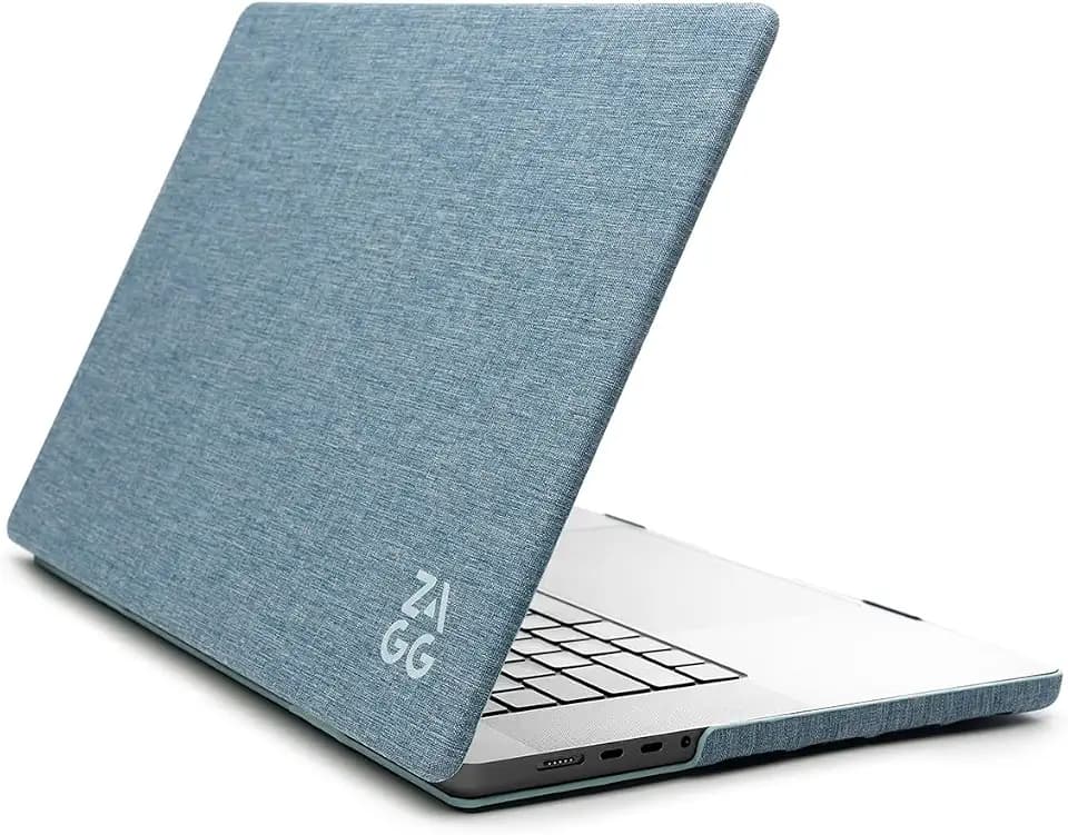 ZAGG MacBook Protection MacBook Pro 14-inch M5/M4/M3/M2/M1 Case - Fabric Finish, Two-Piece Hard Shell Snap-on Cover, Lightweight, Durable, Scratch-Resistant, Non-Slip Rubberized Grips, Navy Blue