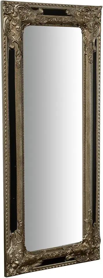 Biscottini Wandspiegel Empire – Spiegel zum Aufhängen vertikal oder horizontal L 35,5 x T 4,5 x H 82,5 cm – Made in Italy – Finish Silber und Schwarz antik
