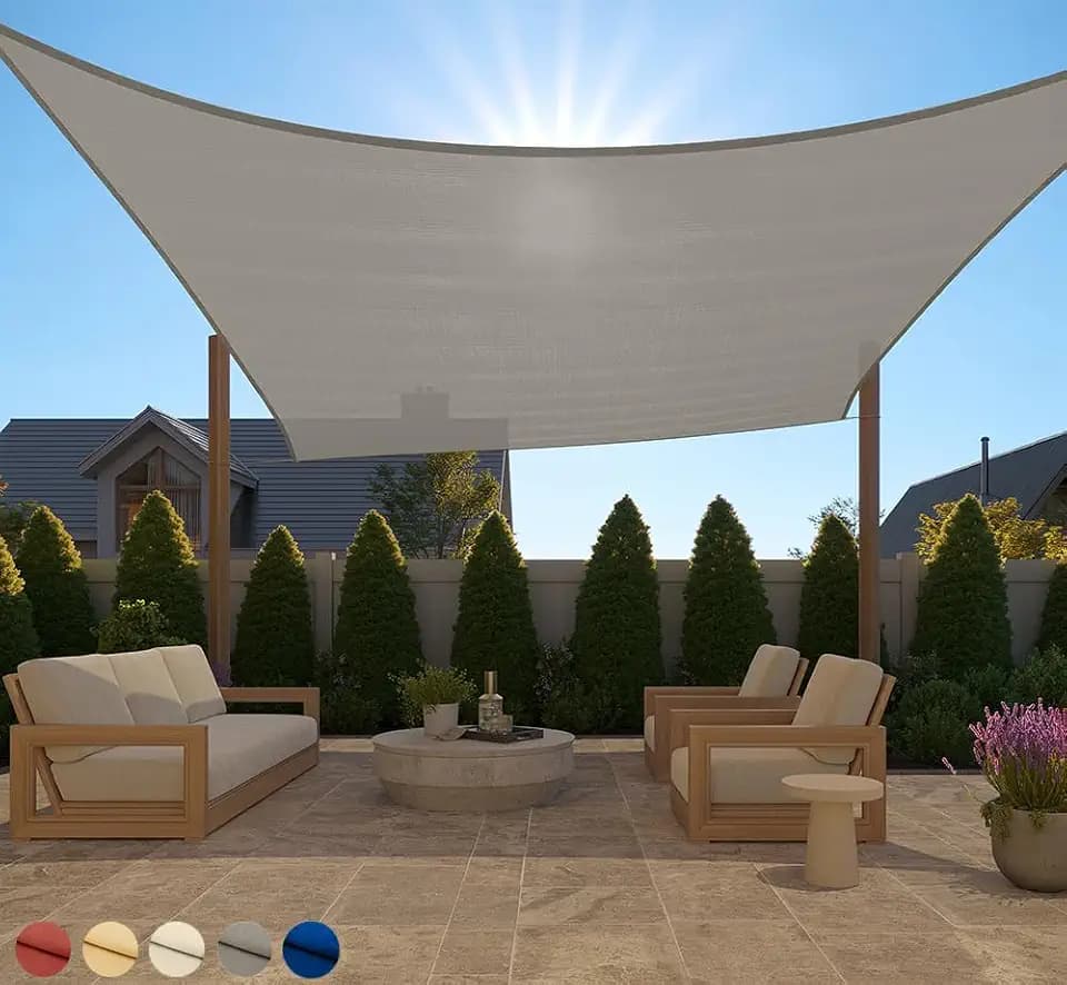 GORILLA GRIP Heavy Duty Sun Shade Sail for Outdoor Patio, 12x12 FT Gray