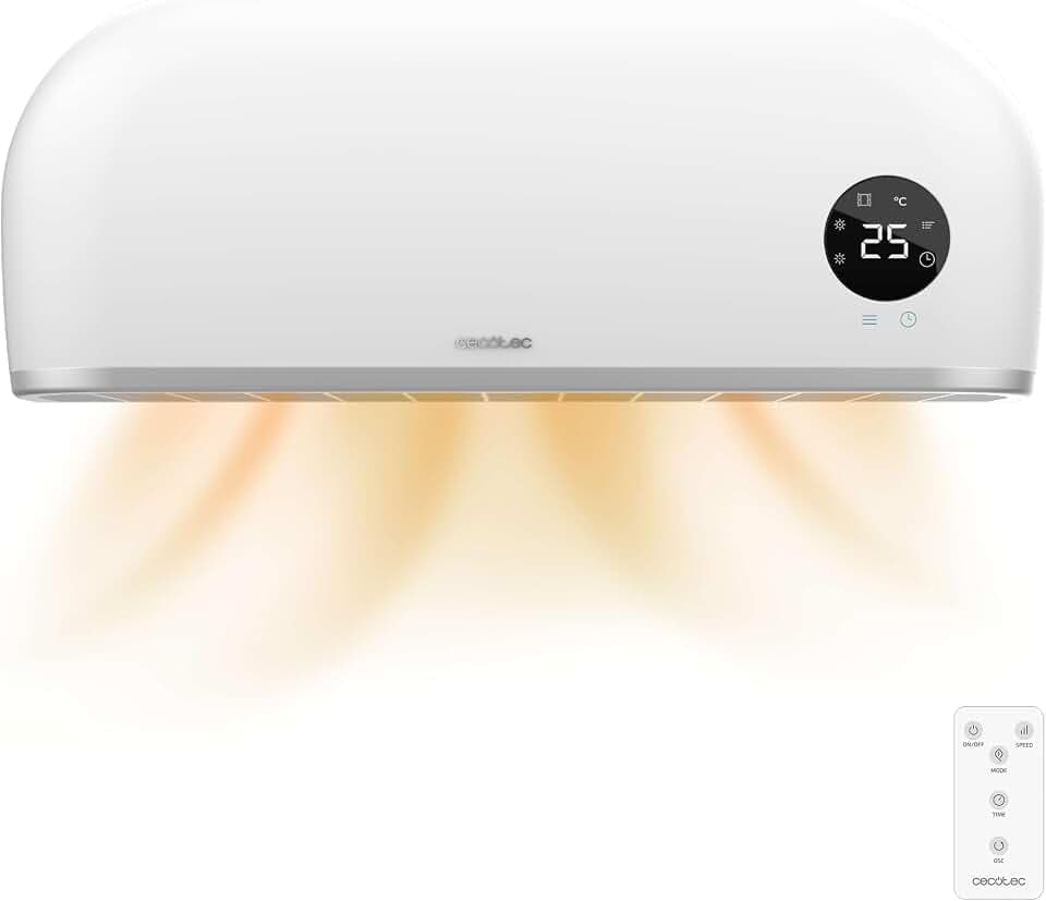 Cecotec Badezimmer-Keramikheizer ReadyWarm 2000 Max Box Ceramic. 2000 W, LCD-Bildschirm, Einstellbarer Thermostat, Fernbedienung, IPX2 Schutz, Timer, Überhitzungsschutz