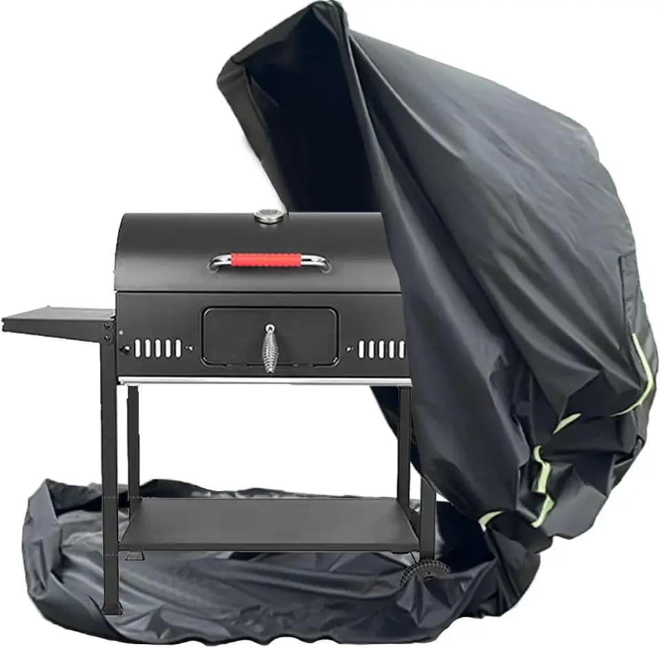 Full Enclosed Grill Covers 55 Inch,Grill Covers Heavy Duty Waterproof, UV and Fade Resistant with Breathable lid, All Weather Protection Charbroil for Nexgrill, Brinkmann and More Grills, Black